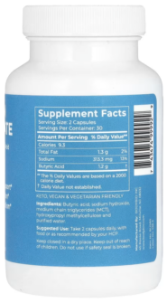 Alternative view of Butyrate (Sodium) - 60 capsules (600mg)